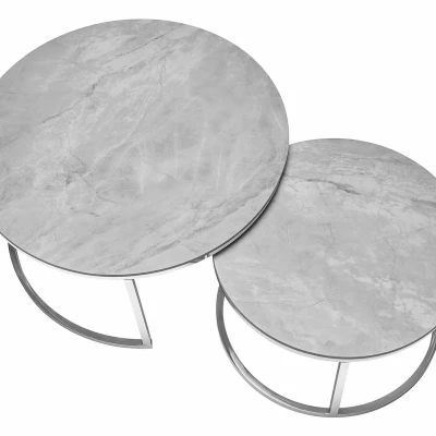 Súprava konferenčných stolíkov JONES 60 - šedá / chróm