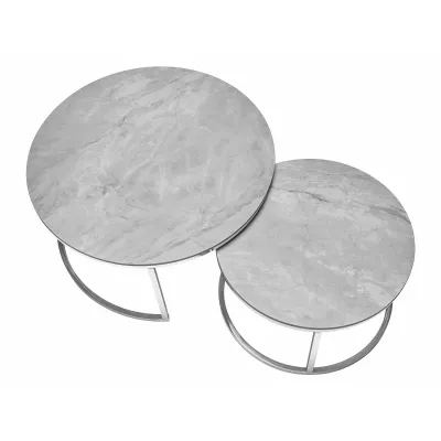 Súprava konferenčných stolíkov JONES 60 - šedá / chróm