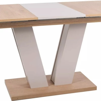 Rozkladací jedálenský stôl 136(176)x80 OLEFIR - dub / kašmír