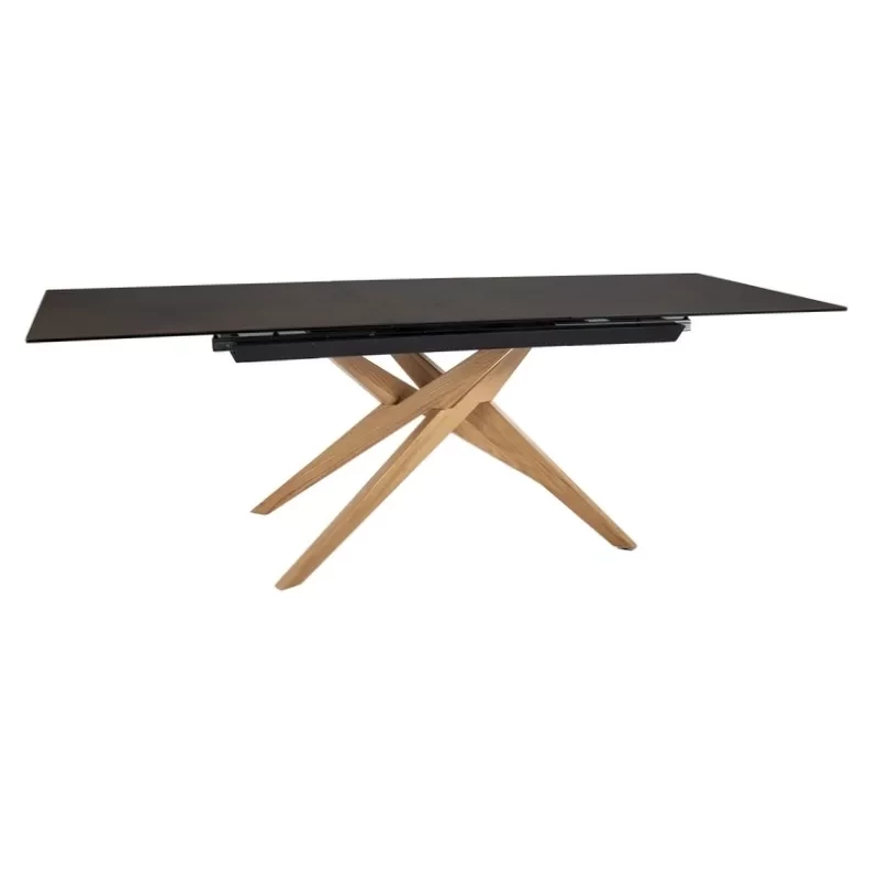 Rozkladací jedálenský stôl 180(230)x90 AHMED - dub / tmavo hnedý matný