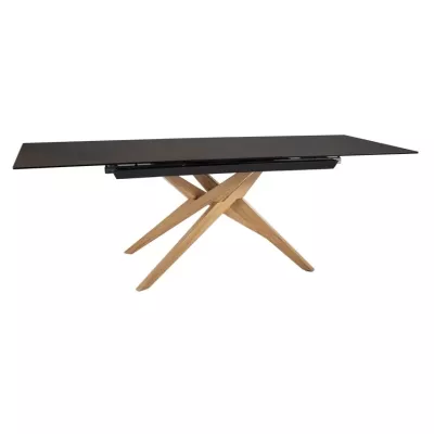 Rozkladací jedálenský stôl 180(230)x90 AHMED - dub / tmavo hnedý matný