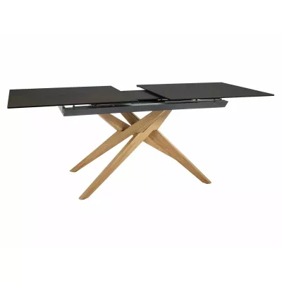 Rozkladací jedálenský stôl 180(230)x90 AHMED - dub / tmavo hnedý matný