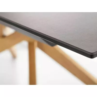 Rozkladací jedálenský stôl 180(230)x90 AHMED - dub / tmavo hnedý matný