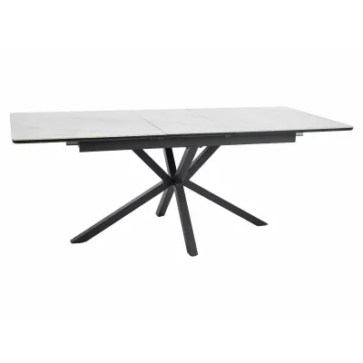 Rozkladací jedálenský stôl 160(200)x90 URBAL - biely / čierny