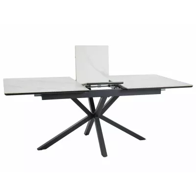 Rozkladací jedálenský stôl 160(200)x90 URBAL - biely / čierny