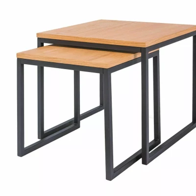Set konferenčných stolíkov ZDENEK - dub / čierny
