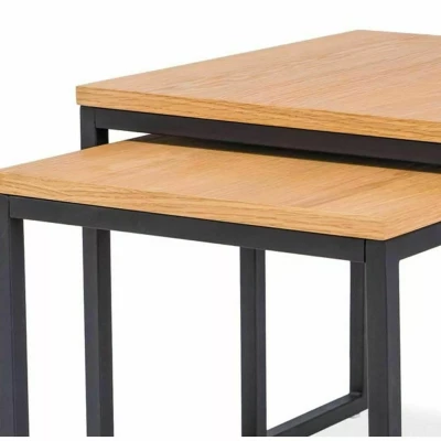 Set konferenčných stolíkov ZDENEK - dub / čierny