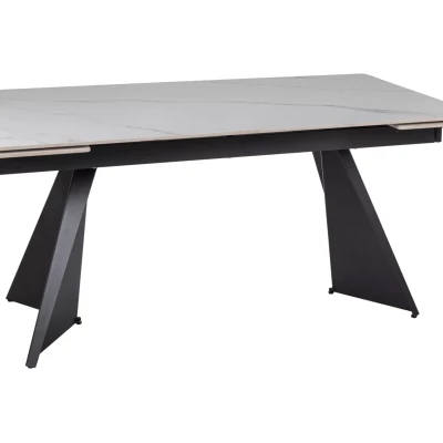 Jedálenský rozkladací stôl 160(220)x90 EMAL - biely / čierny