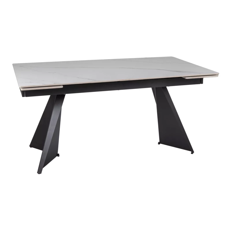 Jedálenský rozkladací stôl 160(220)x90 EMAL - biely / čierny