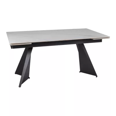 Jedálenský rozkladací stôl 160(220)x90 EMAL - biely / čierny