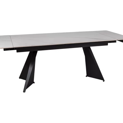 Jedálenský rozkladací stôl 160(220)x90 EMAL - biely / čierny