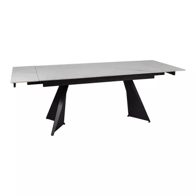 Jedálenský rozkladací stôl 160(220)x90 EMAL - biely / čierny