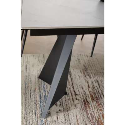 Jedálenský rozkladací stôl 160(220)x90 EMAL - biely / čierny