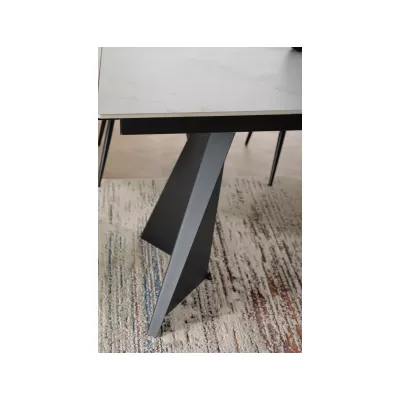 Jedálenský rozkladací stôl 160(220)x90 EMAL - biely / čierny