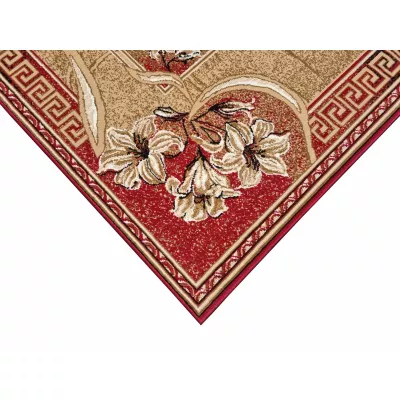Vzorovaný koberec 50x90 cm LUKEN - červený / béžový
