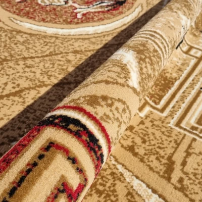Vzorovaný koberec 50x90 cm LUKEN - červený / béžový