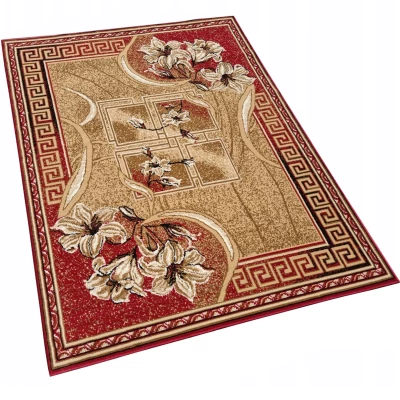 Vzorovaný koberec 50x90 cm LUKEN - červený / béžový