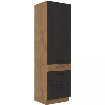 Potravinová skriňa so šuplíkmi VANYA - šírka 60 cm, matera / dub lancelot