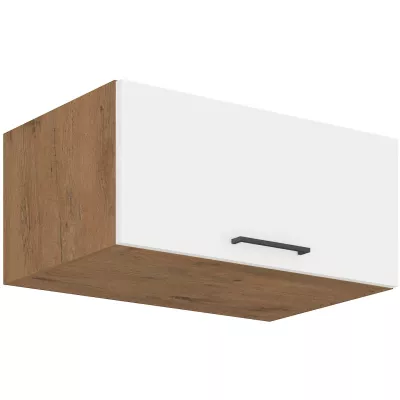 Hlboká digestorová skrinka VANYA - šírka 80 cm, biela / dub lancelot