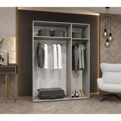 Šatníková skriňa 150 cm TUANA - biela / čierna
