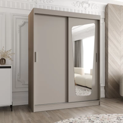 Šatníková skriňa 150 cm ZAMIRA so zrkadlom - kašmírová