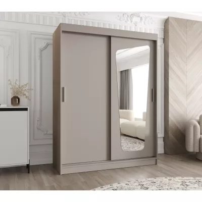 Šatníková skriňa 150 cm ZAMIRA so zrkadlom - kašmírová