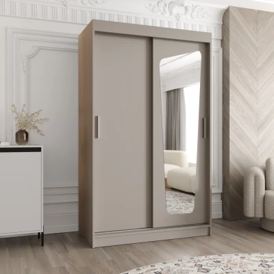 Šatníková skriňa 120 cm ZAMIRA so zrkadlom - kašmírová
