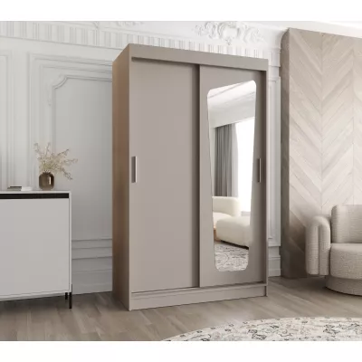 Šatníková skriňa 120 cm ZAMIRA so zrkadlom - kašmírová