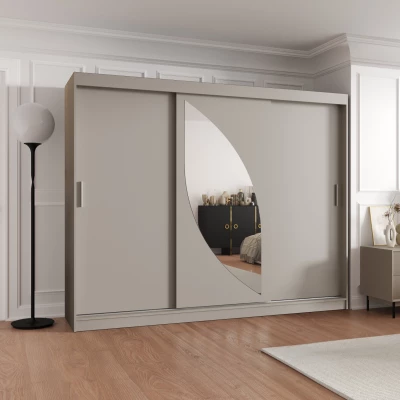 Šatníková skriňa 250 cm SUDENA s posuvnými dverami - kašmírová