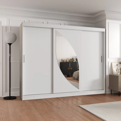 Šatníková skriňa 250 cm SUDENA s posuvnými dverami - biela