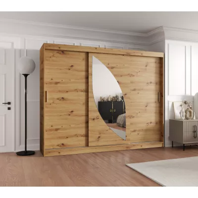 Šatníková skriňa 250 cm SUDENA s posuvnými dverami - dub artisan