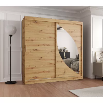 Šatníková skriňa 200 cm SUDENA s posuvnými dverami - dub artisan