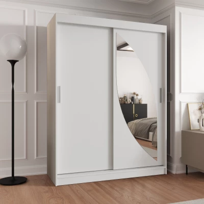 Šatníková skriňa 150 cm SUDENA s posuvnými dverami - biela
