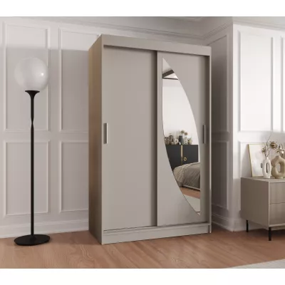 Šatníková skriňa 120 cm SUDENA s posuvnými dverami - kašmírová