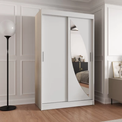 Šatníková skriňa 120 cm SUDENA s posuvnými dverami - biela