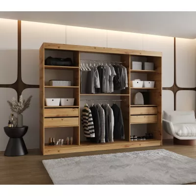 Šatníková skriňa 250 cm CEYDA - dub artisan