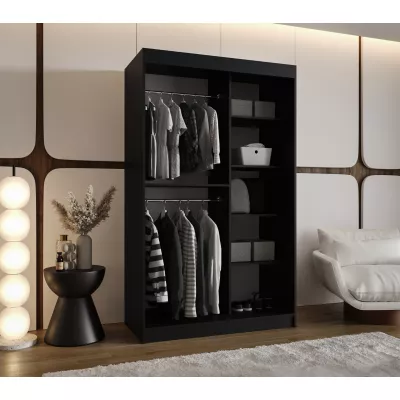 Šatníková skriňa 120 cm CEYDA - čierna