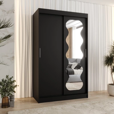 Šatníková skriňa 120 cm ROZANA - čierna