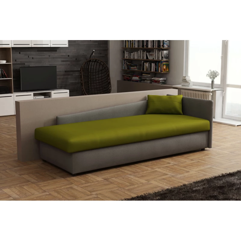Váľanda 80x200 RUOXI s úložným priestorom - šedá / zelená
