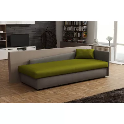 Váľanda 80x200 RUOXI s úložným priestorom - šedá / zelená