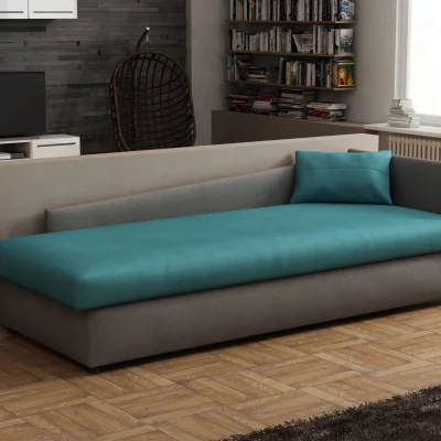 Váľanda 80x200 RUOXI s úložným priestorom - šedá / modrá