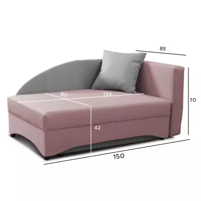 Detská váľanda 80x200 BENIGNA - ružová / biela, pravá