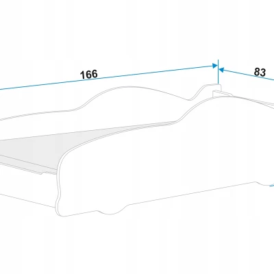 Detská posteľ v tvare auta 80x160 RACER s matracom - červená