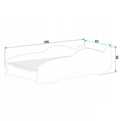 Detská posteľ v tvare auta 80x160 RACER - červená