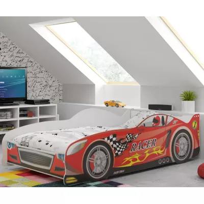Detská posteľ v tvare auta 80x160 RACER - červená