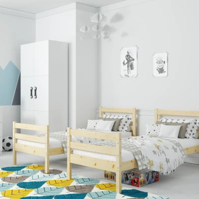 Detská poschodová posteľ 90x190 MELANIE s matracmi - borovica