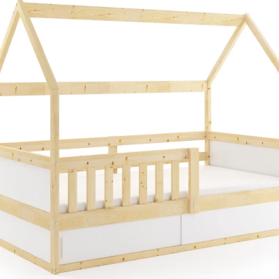 Detská posteľ domček 80x160 AGAPI s matracom - borovica