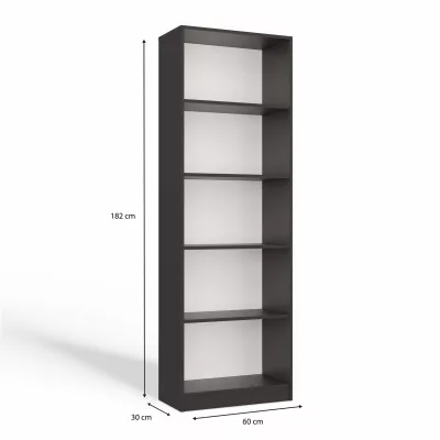 Úzka knižnica RAUNO - 60 cm, antracit