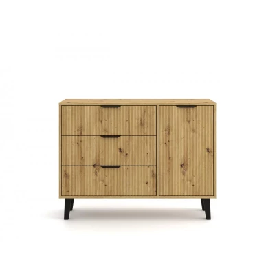 Kombinovaná komoda SITIVE SLIM - dub artisan / čierna