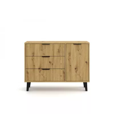 Kombinovaná komoda SITIVE SLIM - dub artisan / čierna